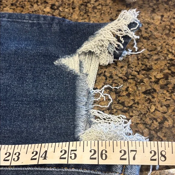 Risen Crossover Distressed Girlfriend Jeans - Picture 9 of 13